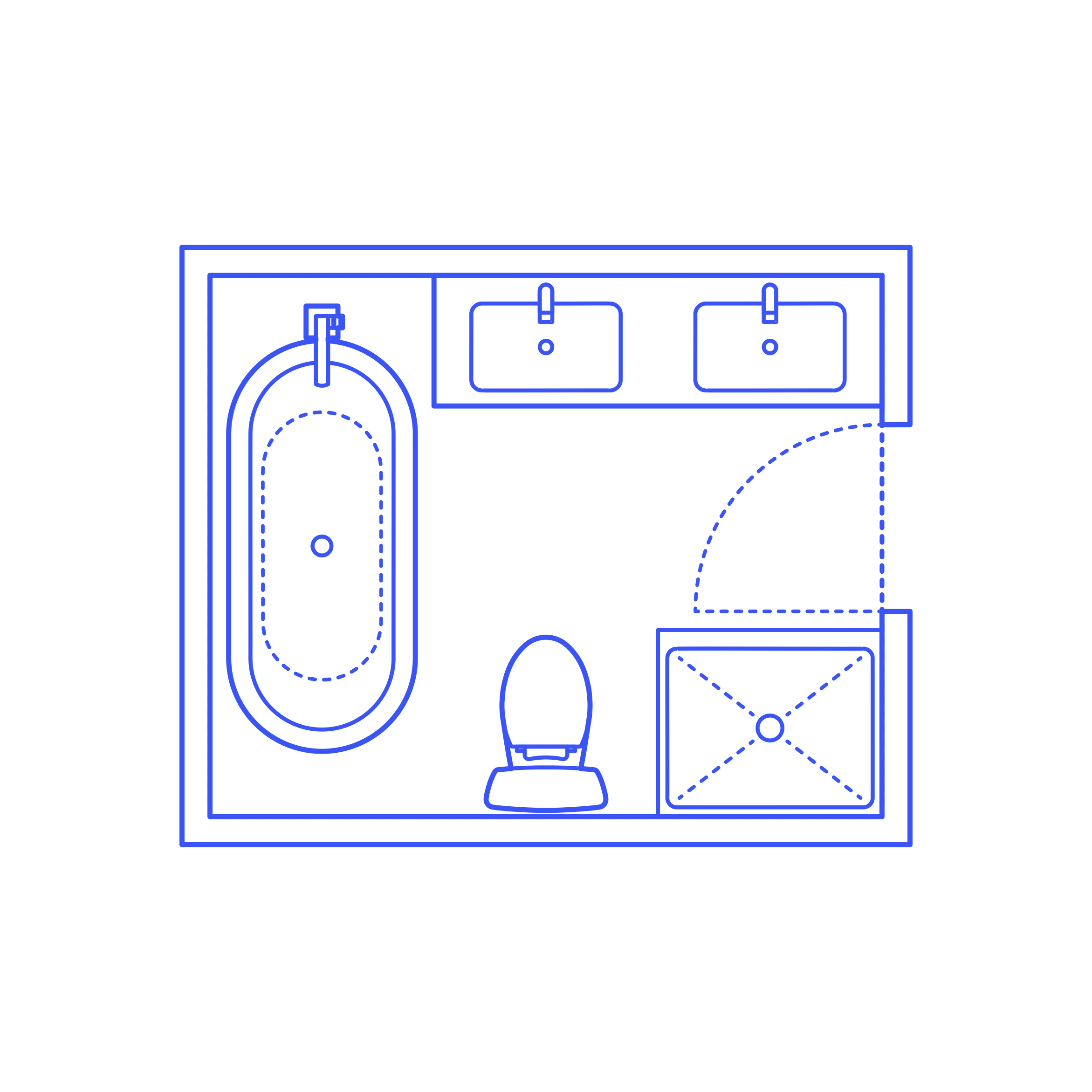 Layouts Bathrooms Primary Luxury 2 Wall Center Simple Line Art Svg Vector Free Vectors
